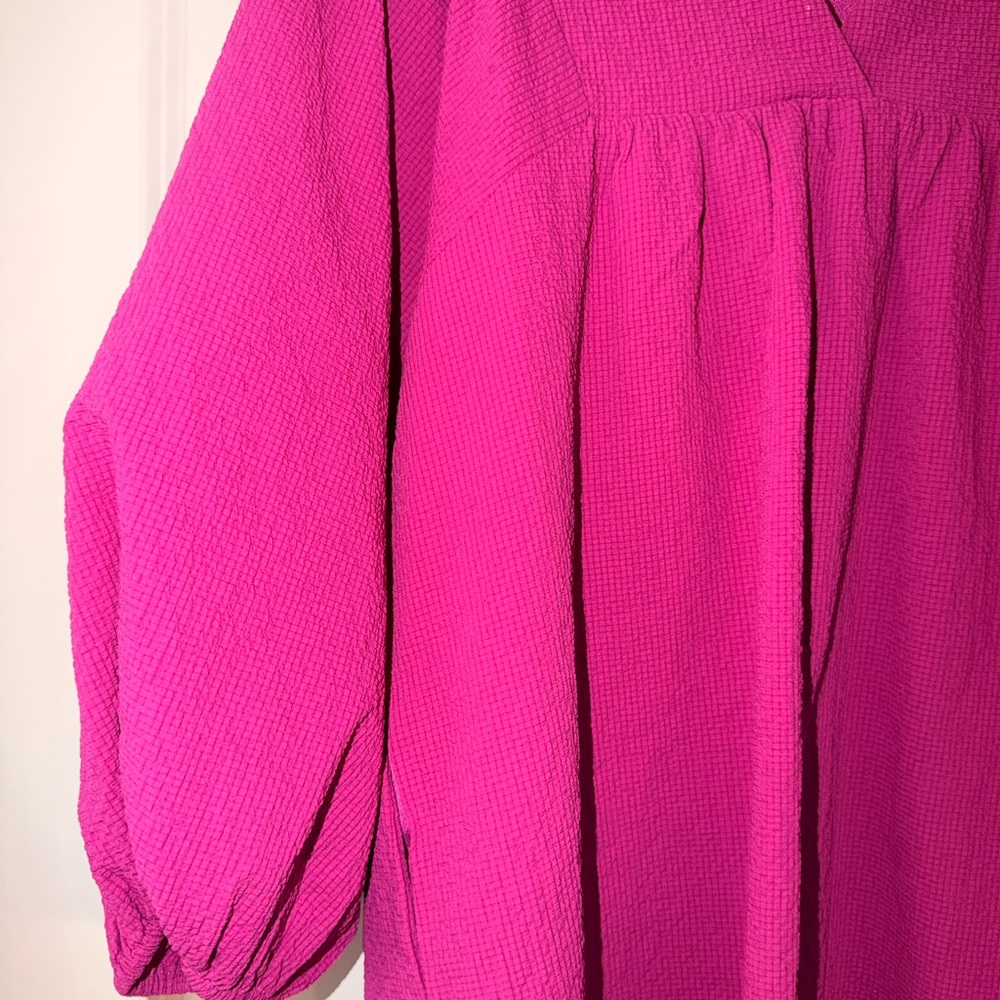 THML Fuchsia Ruffle Neck Dress - Picture 3 of 6
